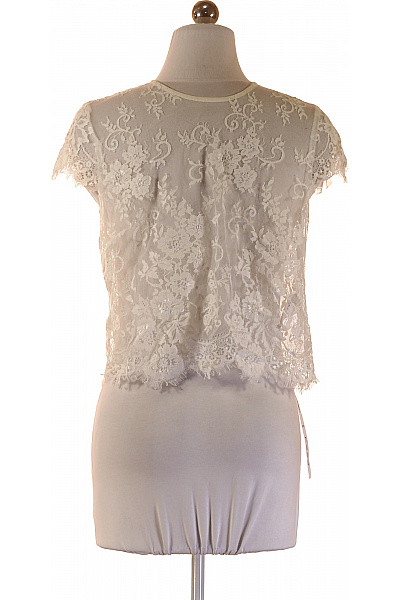 IVY & OAK Dámská halenka bílá krajková krátký rukáv elegantní společenská Vel. XS | IVY & OAK | obrázek 2