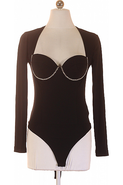 TRENDYOL Dámské černé Tričko S Dlouhým Rukávem A Kamínky Elegantní Vel. 36