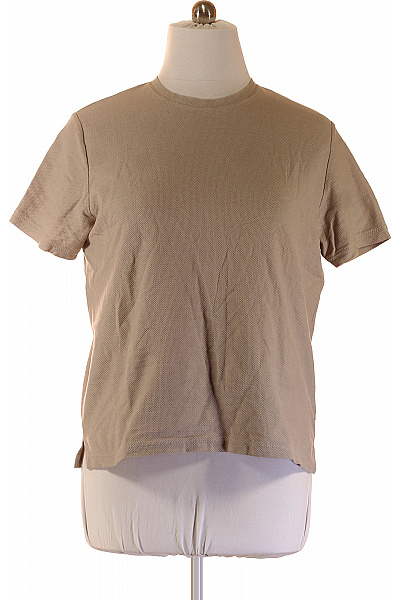Bershka Pánské tričko s krátkým rukávem béžové jednobarevné basic Vel. L | Bershka | obrázek 2