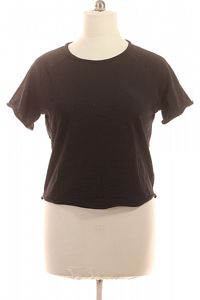 Smith & Soul Dámské Tričko Krátký Rukáv Bavlněné černé Basic Crop Top Velikost XL