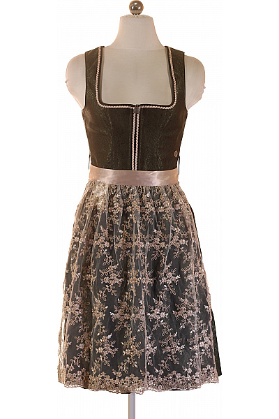 MARJO Dámské šaty Bez Rukávů Krajkové S Páskem Velikost 34