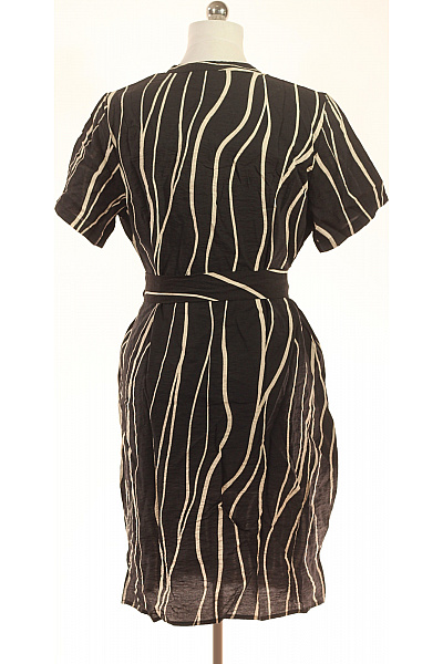 OBJECT Dámské šaty košilové s krátkým rukávem a páskem černé s proužky volnočasové letní Vel. 40 | OBJECT | obrázek 2