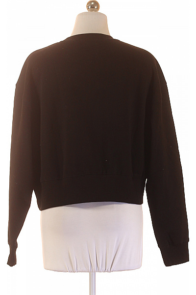 Bershka dámská černá mikina crop crewneck bavlna jednobarevná Vel. S | Bershka | obrázek 2