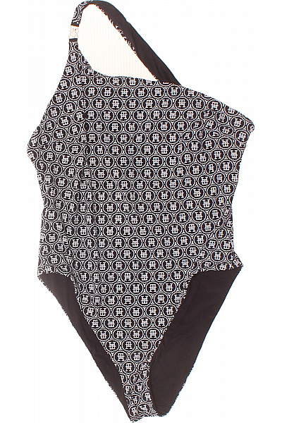 TOMMY HILFIGER Jednodílné Asymetrické Plavky černobílé S Potiskem Vel. M