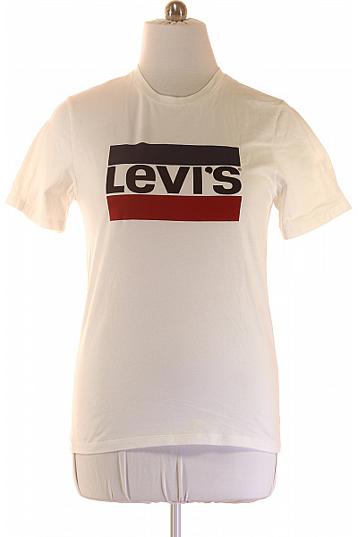 LEVIS Tričko S Krátkým Rukávem A Potiskem Basic Bílé Velikost M