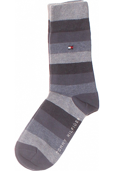 TOMMY HILFIGER Proužkované Ponožky šedé Vel. 35/38
