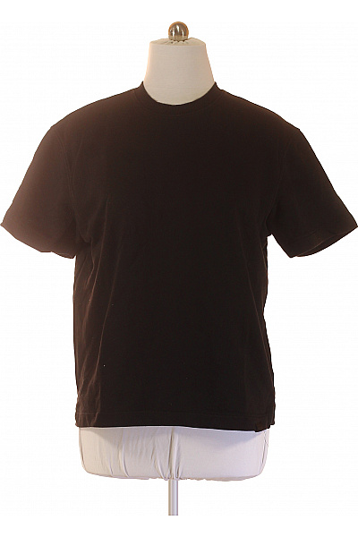 Bershka Pánské Tričko S Krátkým Rukávem černé Bavlněné Basic Vel. L