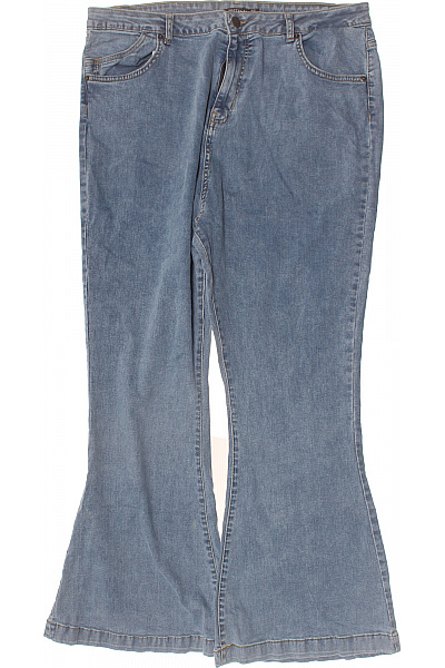 Nasty Gal Dámské Džíny Zvonové Modré Strečové Velikost EU 48