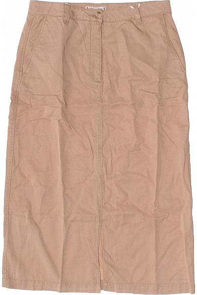 TOMMY HILFIGER Dámská béžová sukně rovná midi s kapsami a rozparkem Velikost 38 | TOMMY HILFIGER | obrázek 2