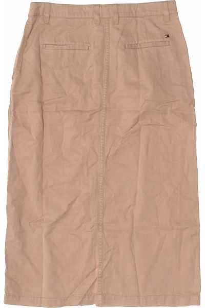 TOMMY HILFIGER Dámská béžová sukně rovná midi s kapsami a rozparkem Velikost 38 | TOMMY HILFIGER | obrázek 3