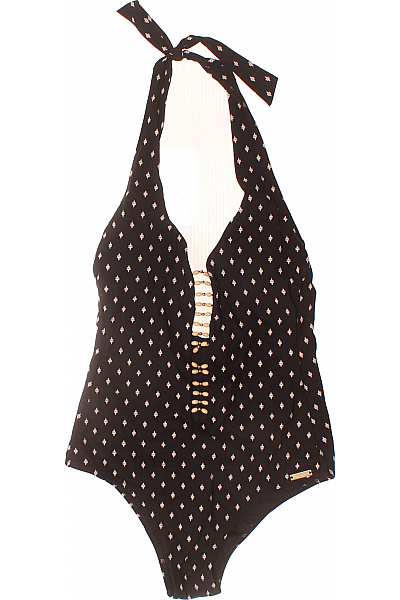 Watercult černé jednodílné plavky za krk sčkovaným vzorem na zavazování Vel. 38 | Watercult | obrázek 2