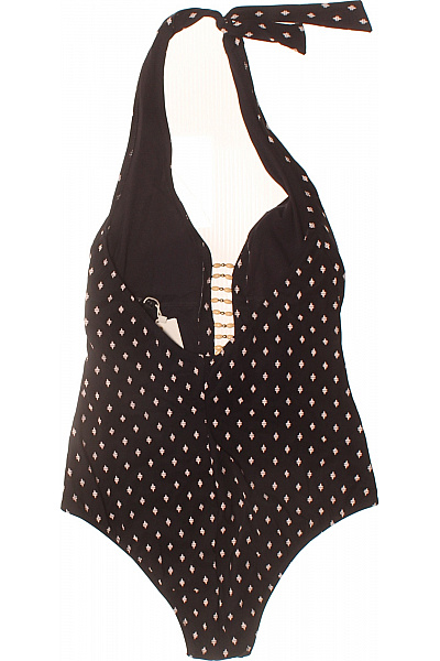 Watercult černé jednodílné plavky za krk sčkovaným vzorem na zavazování Vel. 38 | Watercult | obrázek 3