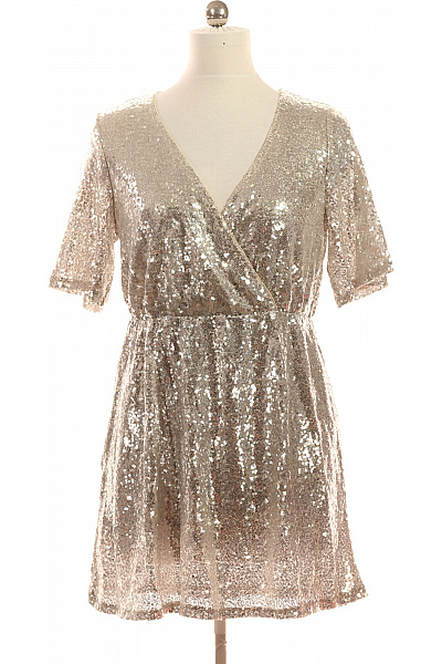 VERO MODA Dámské šaty Zavinovací Krátké Třpytivé Společenské Velikost M