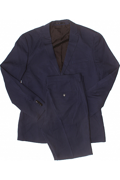 JACK & JONES Pánské Modré Polyesterové Oblekové Kalhoty Velikost 52