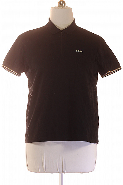 Hugo Boss Pánské černé polo tričko s krátkým rukávem a nápisem Vel. M | Hugo Boss | obrázek 2