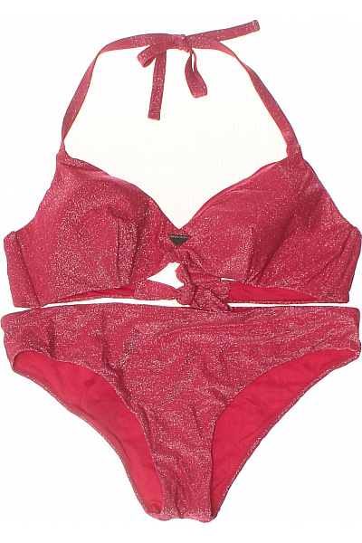 ARMANI Dámské plavky dvoudílné červené třpytivé za krk na zavazování sexy | ARMANI | obrázek 2