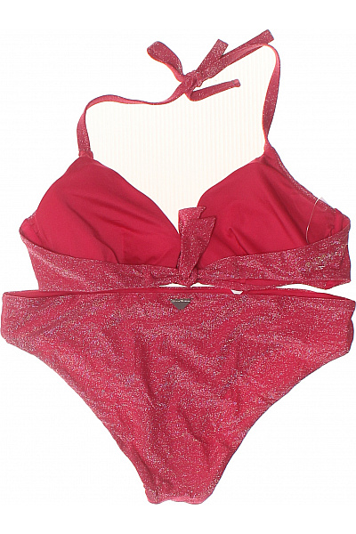 ARMANI Dámské plavky dvoudílné červené třpytivé za krk na zavazování sexy | ARMANI | obrázek 3