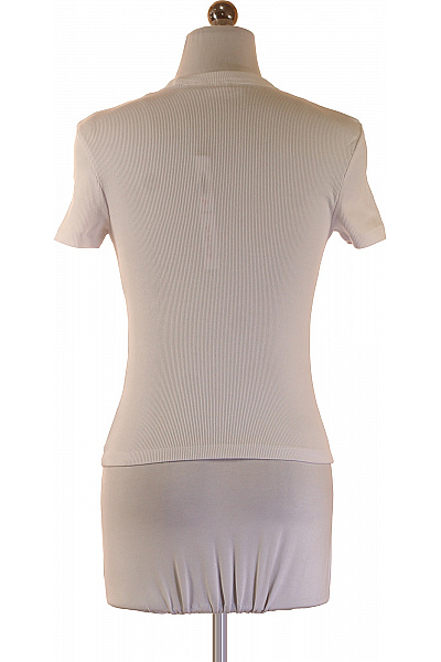 Calvin Klein Bílé žebrované tričko s krátkým rukávem a kulatým výstřihem basic Vel. EU XS | Calvin Klein | obrázek 2