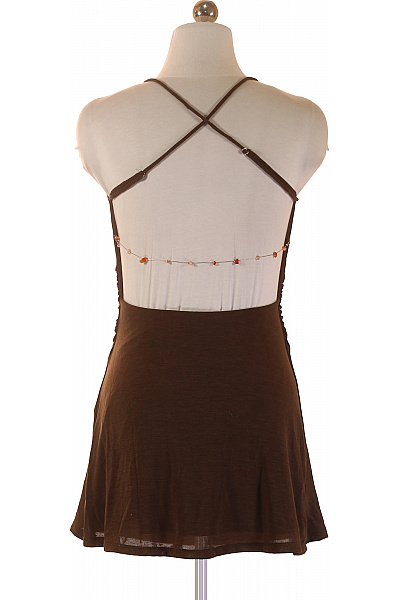 Bershka dámské hnědé tílko bez rukávů s kamínky Vel. s | Bershka | obrázek 2