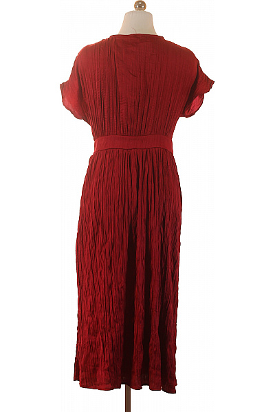 Dámské šaty zavinovací midi červené s krátkým rukávem Velikost 36 | Unimoda | obrázek 2