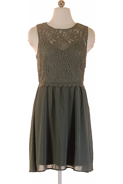 Zelené Krajkové šaty Bez Rukávů Letní Boho Vel. 36