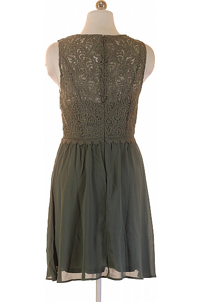 Zelené krajkové šaty bez rukávů letní boho Vel. 36 | Unimoda | obrázek 2