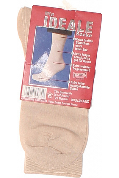 Dámské Bavlněné Ponožky Béžové Extra široké Pohodlné Vel. EU 39-42