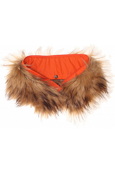 oranžová chlupatá šála s knoflíkem | Unimoda | obrázek 2