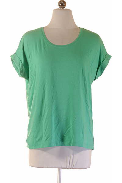 ONLY Dámské Tričko S Krátkým Rukávem Zelené Jednobarevné Basic Vel. S