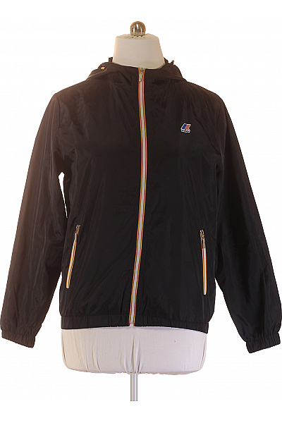 K-WAY Pánská černá Větrová Bunda S Kapucí A Zipem Velikost XXL