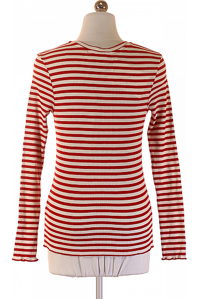 SELECTED Dámské tričko s dlouhým rukávem červené pruhované basic Velikost s | SELECTED | obrázek 2
