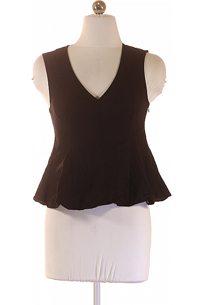 MANGO Černá halenka bez rukávů s výstřihem do V elegantní peplum Velikost XXS | MANGO | obrázek 2