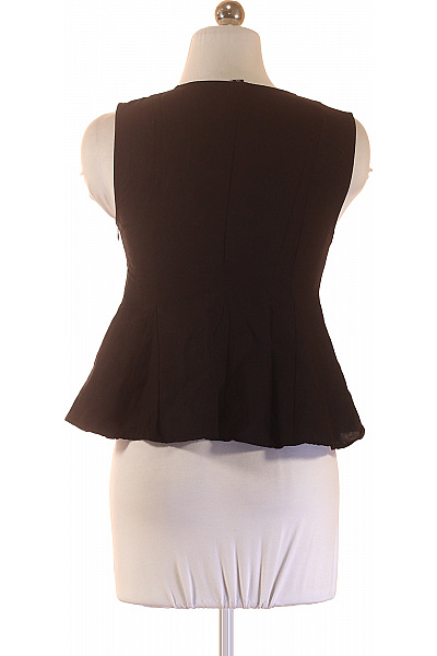 MANGO Černá halenka bez rukávů s výstřihem do V elegantní peplum Velikost XXS | MANGO | obrázek 3