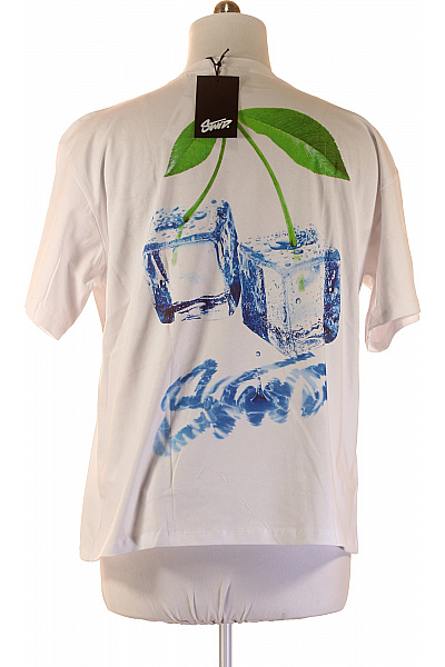 PULL&BEAR Bílé tričko s krátkým rukávem a potiskem třešní Velikost l | PULL&BEAR | obrázek 2