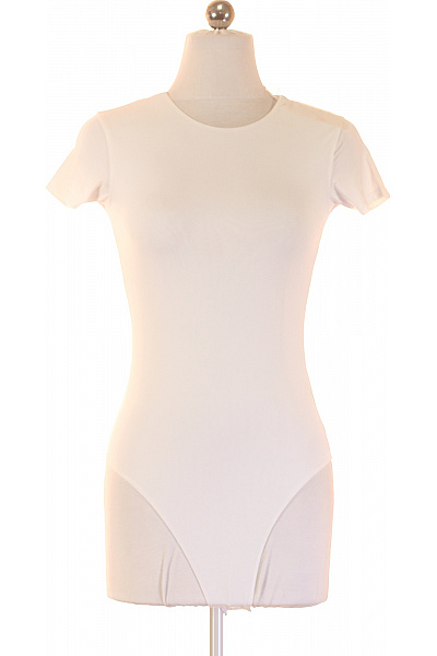 PULL&BEAR Dámské Tričko S Krátkým Rukávem Bílé Basic Vel. XS