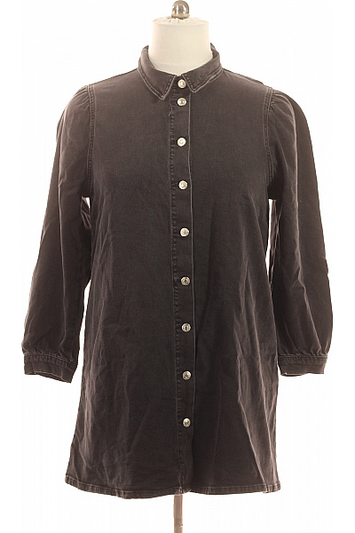 ONLY dámské šaty košilové džínové s dlouhým rukávem bavlněné šedé Velikost XL | ONLY | obrázek 2