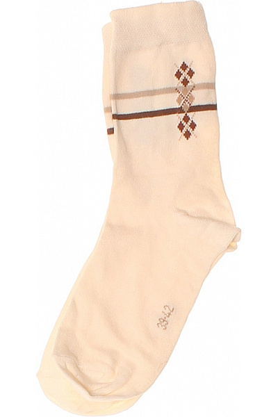 Doplňky Ponožky Béžové Kostkované Bavlněné Klasické Velikost EU 39-42