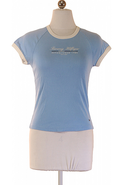 TOMMY HILFIGER Dámské Tričko S Krátkým Rukávem A Potiskem Modré Vel. Xs