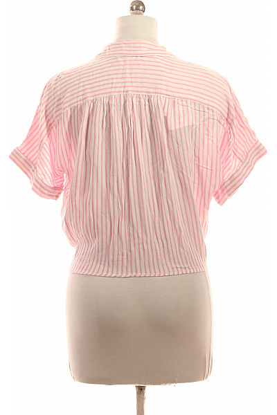 ONLY dámská pruhovaná košile s krátkým rukávem na zavazování růžová Velikost m | ONLY | obrázek 3