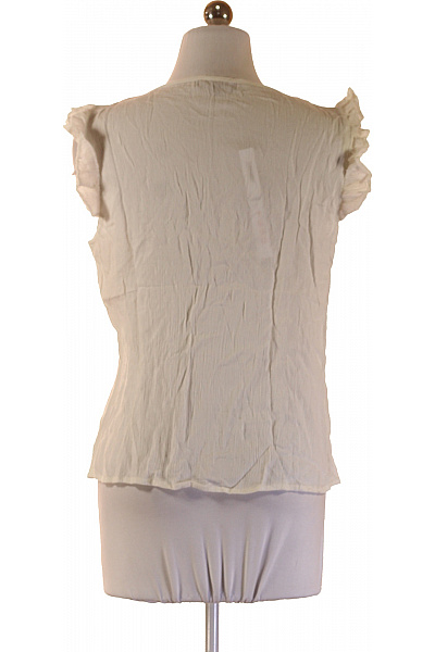 Koroshi & Co. dámské tričko bez rukávů s výšivkou květinový vzor bílé Vel. M | Koroshi & Co. | obrázek 2