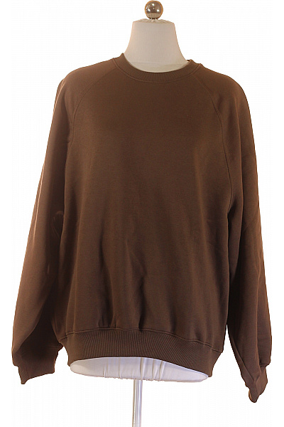 Weekday Dámská Bavlněná Mikina Hnědá Jednobarevná Crewneck S Dlouhým Rukávem Vel. S