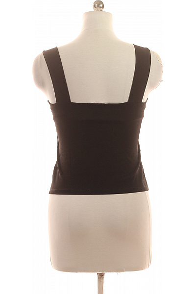 Dámské bavlněné tričko bez rukávů černé basic crop top Vel. 42 | Unimoda | obrázek 3