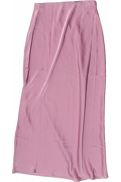 Dámská růžová saténová splývavá maxi sukně elegantní Vel. 38 | Unimoda | obrázek 2