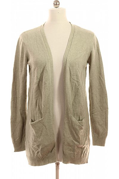 VILA Dámský Kardigan Dlouhý Pletený šedý Velikost L