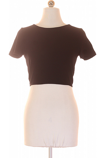 Dámské černé tričko s krátkým rukávem crop top Velikost 38 | Unimoda | obrázek 2