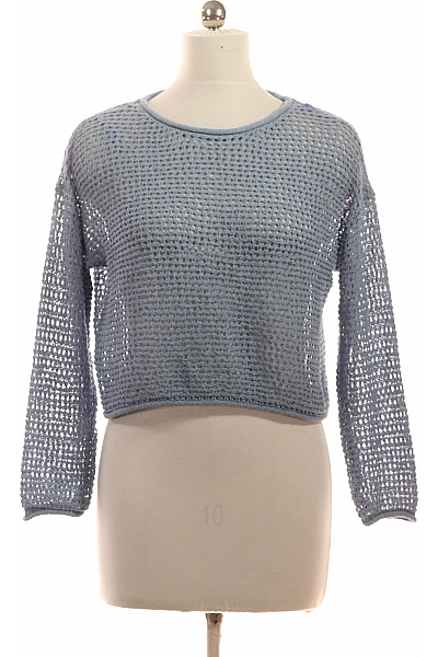 ONLY Dámský Ažurový Svetr S Dlouhým Rukávem Crop Modrý Vel. M