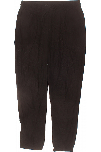 VERO MODA Dámské černé Volnočasové Kalhoty S Gumou V Pase Velikost M