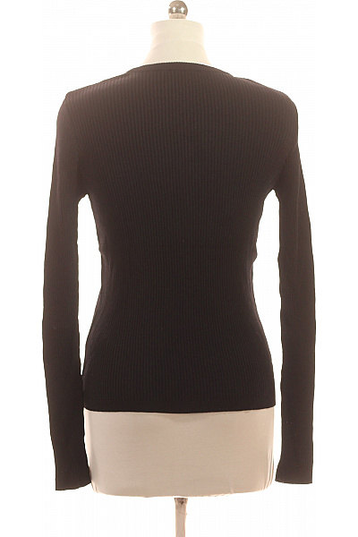 Dámské tričko s dlouhým rukávem černé žebrované basic Vel. L | Unimoda | obrázek 2