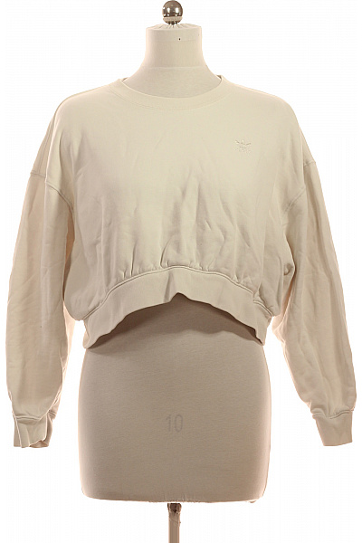 ADIDAS Dámská Mikina Crop Crewneck Béžová S Výšivkou Vel. M