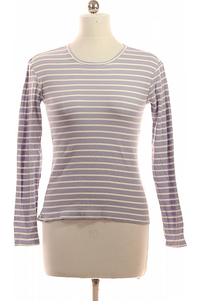 PIECES Dámské tričko s dlouhým rukávem pruhované bavlněné basic Velikost l | PIECES | obrázek 2